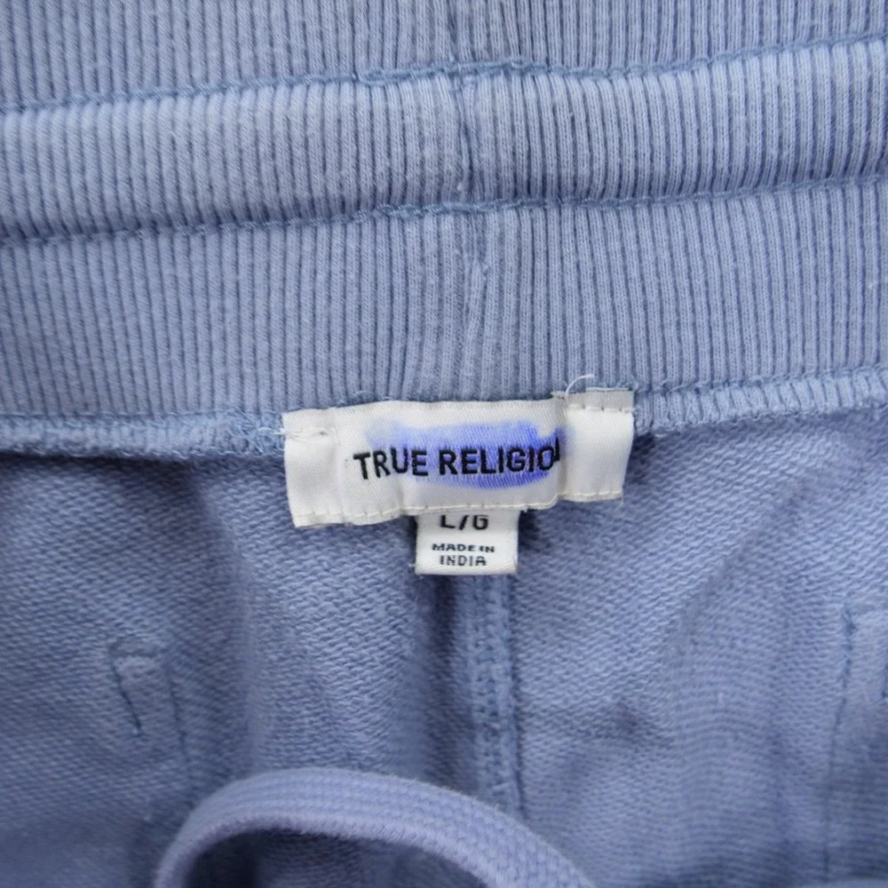 True Religion Jogger Sweatpants  Mens Large Blue Quilted Puffer Pants Streetwear